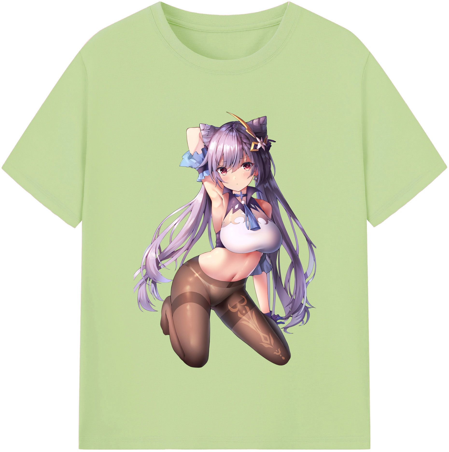 げんし神 刻晴 こくせい genshin Kokusei 綿100％半袖Tシャツ（フロントプリント）